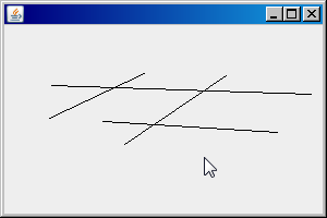 Swingで作成した画面にdrawLineメソッドで前の線を残して自由な位置に線を引く
